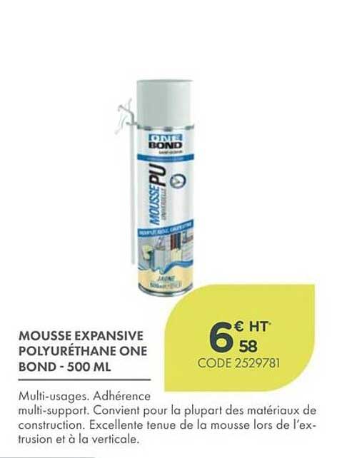 MOUSSE EXPANSIVE POLYURÉTHANE ONE BOND - 500 ML