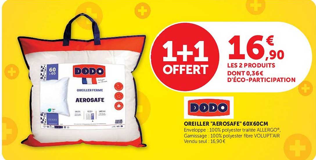 OREILLER "AEROSAFE" 60X60CM