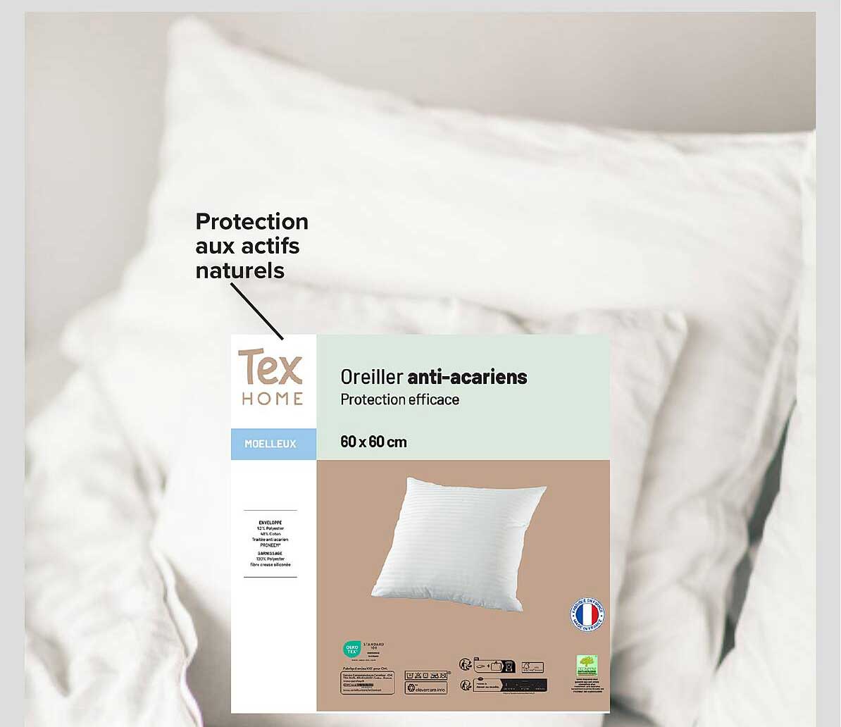 Oreiller anti-acariens
