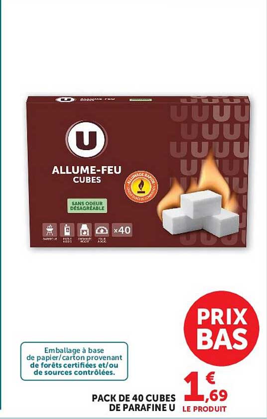 PACK DE 40 CUBES DE PARAFINE U