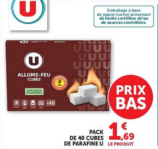 PACK DE 40 CUBES DE PARAFINE U