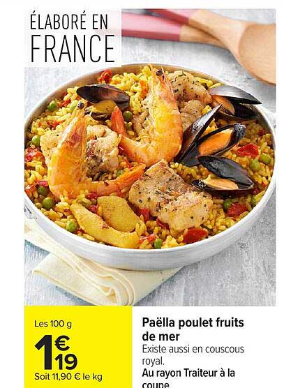 Paëlla poulet fruits de mer