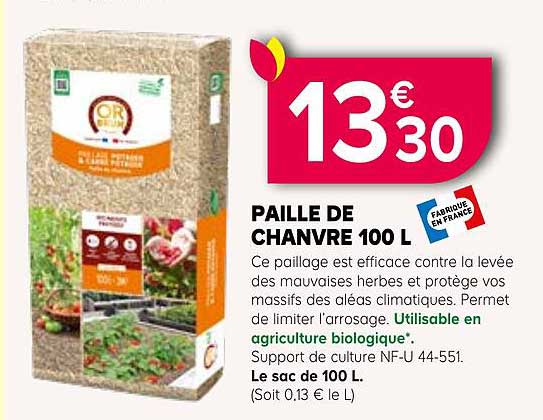 PAILLE DE CHANVRE 100 L