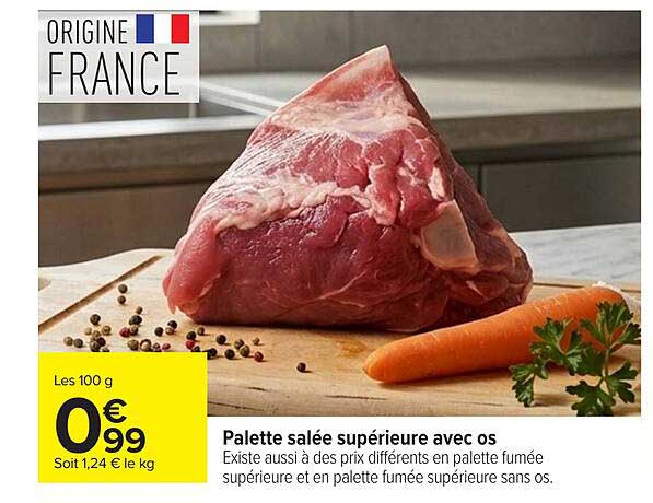 Palette salée supérieure avec os