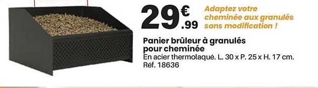 Panier brûleur à granulés pour cheminée