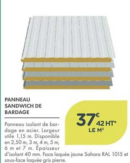 PANNEAU SANDWICH DE BARDAGE