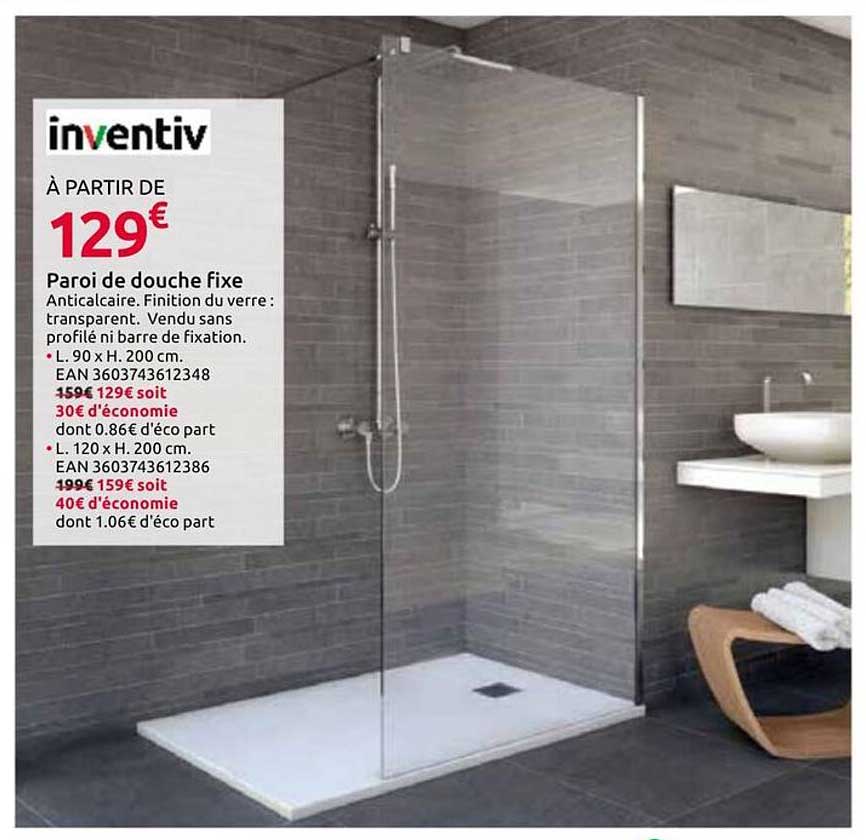 Paroi de douche fixe