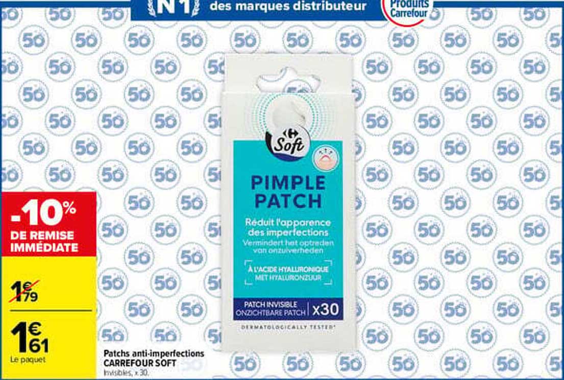 Patches anti-imperfections CARREFOUR SOFT invisibles x30