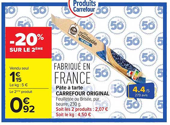 PÂTÉ À TARTE CARREFOUR ORIGINAL