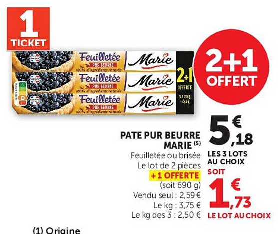 PATE PUR BEURRE MARIE