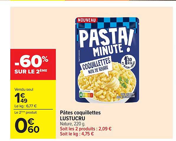 Pâtes coquillettes LUSTUCRU