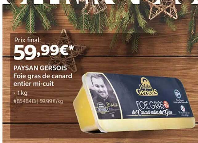 PAYSAN GERSOIS Foie gras de canard entier mi-cuit