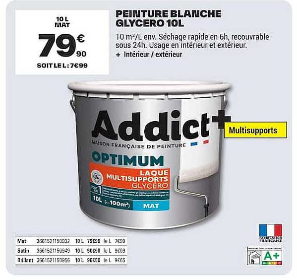 PEINTURE BLANCHE GLYCERO 10L