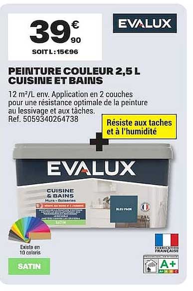 PEINTURE COULEUR 2,5 L CUISINE ET BAINS