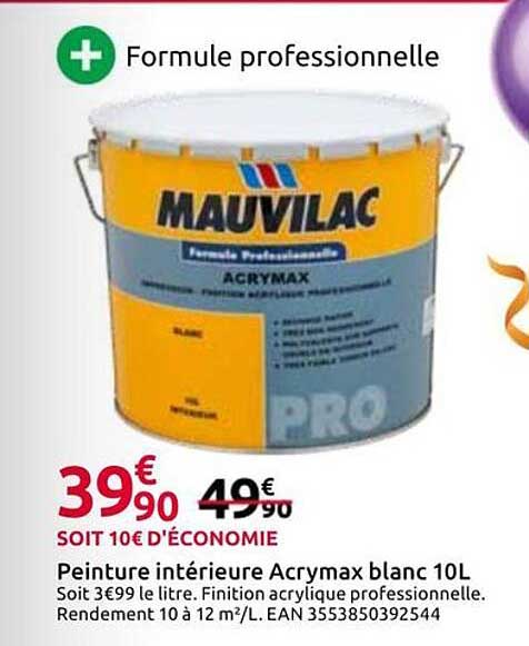Peinture intérieure Acrymax blanc 10L