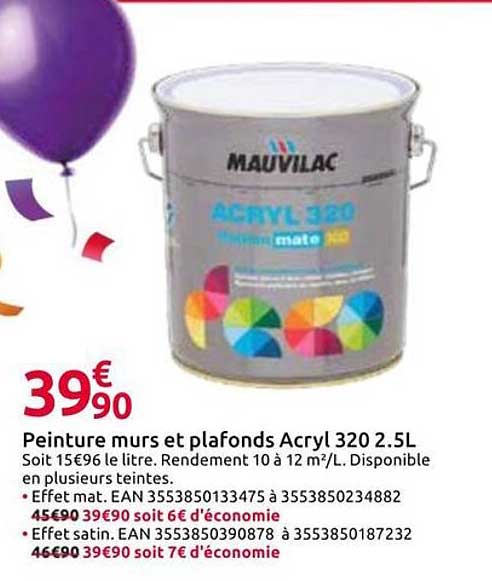 Peinture murs et plafonds Acryl 320 2.5L