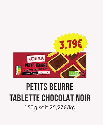 PETITS BEURRE TABLETTE CHOCOLAT NOIR