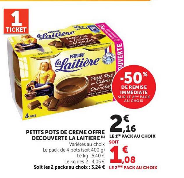 PETITS POTS DE CREME OFFRE DECOUVERTE LA LAITIERE