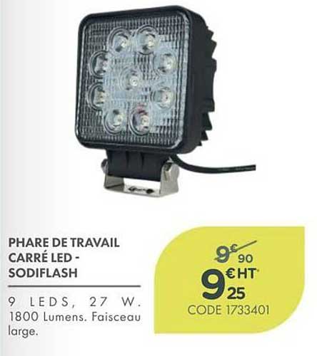 PHARE DE TRAVAIL CARRÉ LED - SODIFLASH