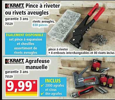 Pince à riveter ou rivets aveugles