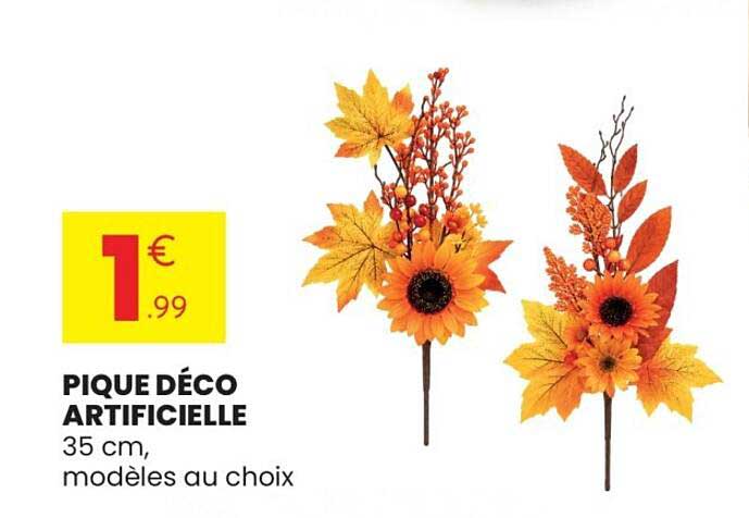 PIQUE DÉCO ARTIFICIELLE 35 cm, modèles au choix