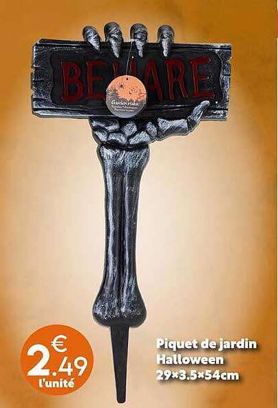 Piquet de jardin Halloween 29x3.5x54cm