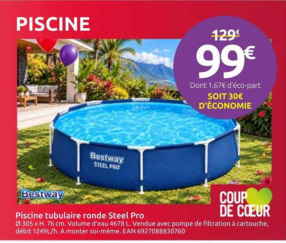 Piscine tubulaire ronde Steel Pro
