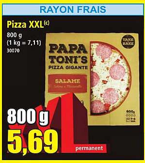 Pizza XXL(*) 800 g (1 kg = 7,11) 30070