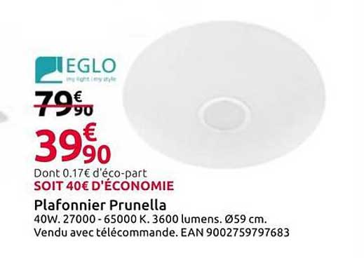 Plafonnier Prunella