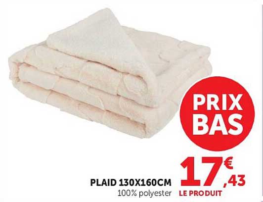 PLAID 130X160CM 100% polyester