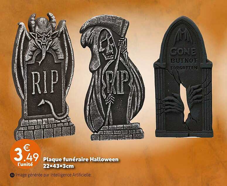 Plaque funéraire Halloween 22x43x3cm