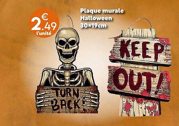 Plaque murale Halloween 30×19cm
