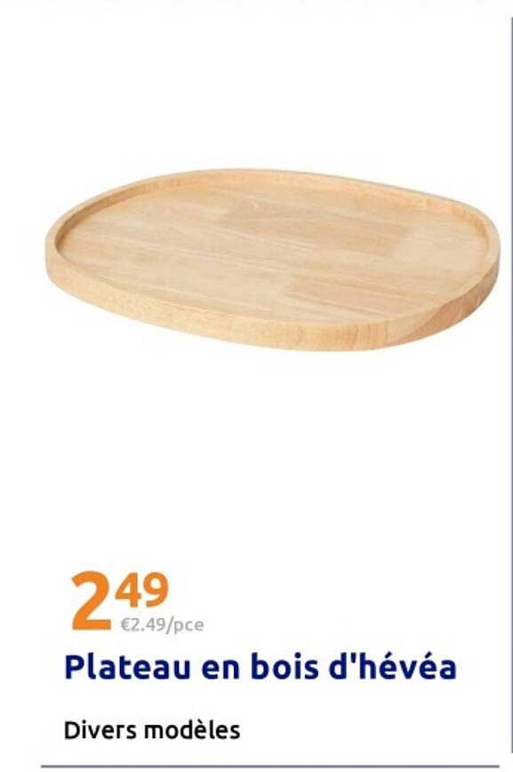 Plateau en bois d'hévéa