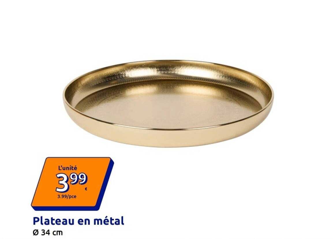 Plateau en métal Ø 34 cm