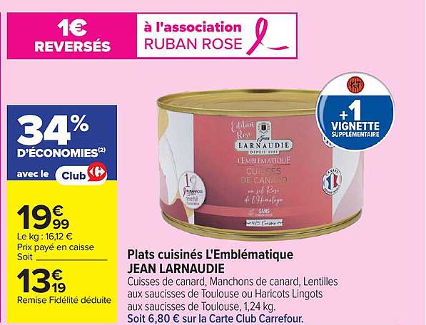 Plats cuisinés L'Emblématique JEAN LARNAUDIE