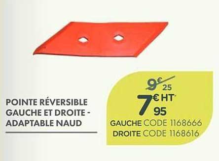 POINTE RÉVERSIBLE GAUCHE ET DROITE - ADAPTABLE NAUD