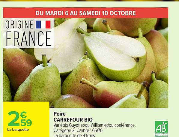 Poire CARREFOUR BIO