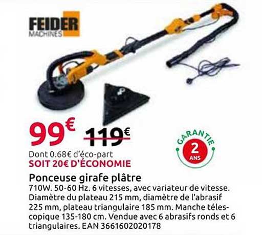Ponceuse girafe plâtrier