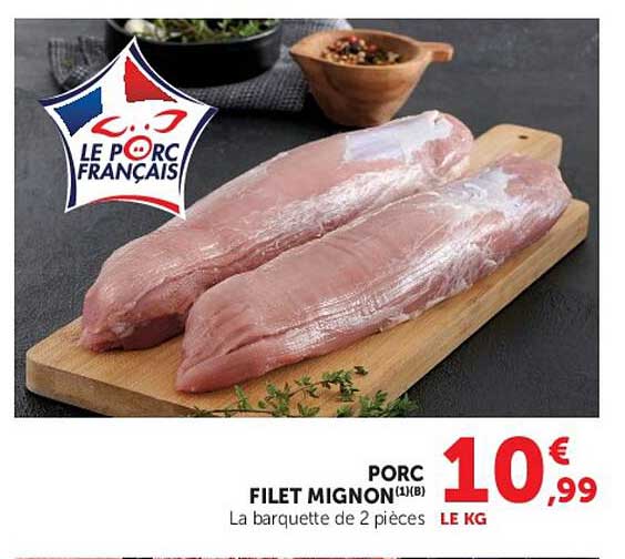 PORC FILET MIGNON (1)(B) La barquette de 2 pièces