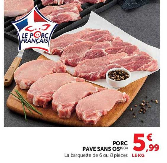 PORC PAVÉ SANS OS (1)B La barquette de 6 ou 8 pièces