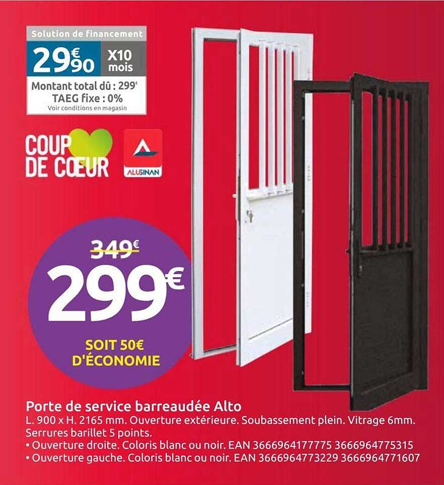 Porte de service barreaudée Alto