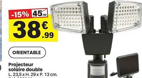 Projecteur solaire double