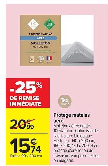 Protège matelas aéré
