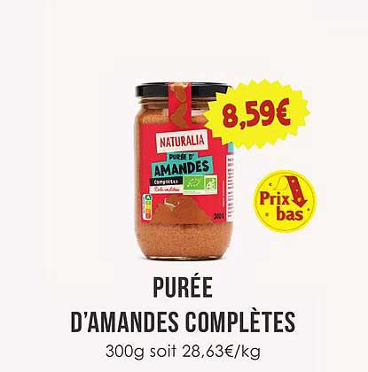 PURÉE D'AMANDES COMPLÈTES