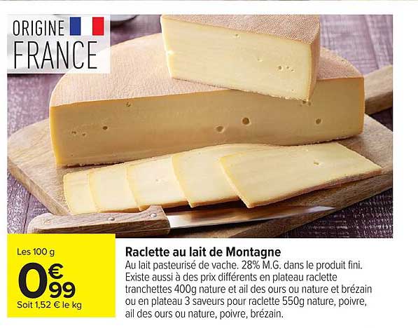 Raclette au lait de Montagne