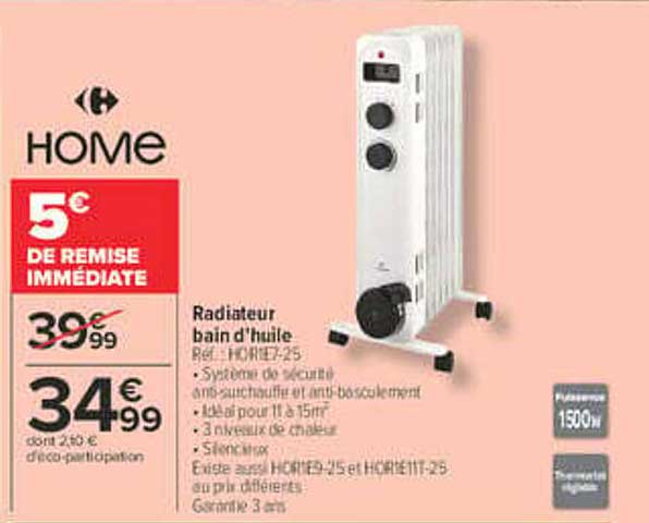Radiateur bain d'huile