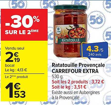 Ratatouille Provençale CARREFOUR EXTRA 530 g