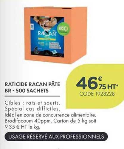 RATICIDE RACAN PÂTE BR - 500 SACHETS
