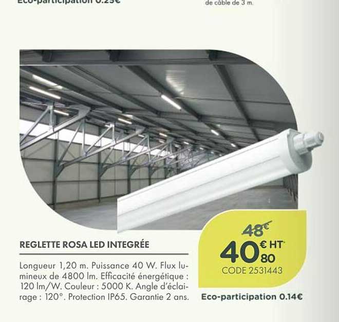 REGLETTE ROSA LED INTEGRÉE