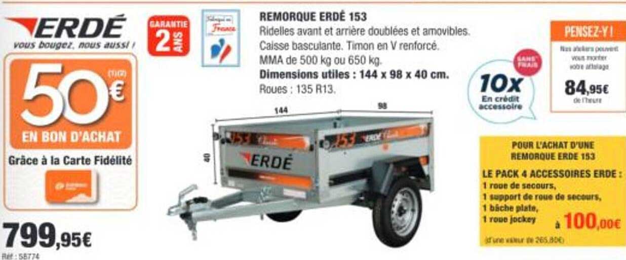REMORQUE ERDE 153